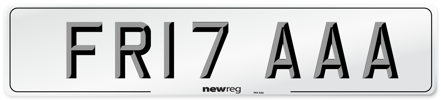 FR17 AAA Number Plate from New Reg
